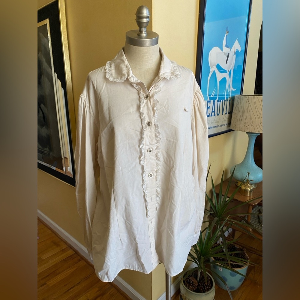 vintage disney parks cast member employee uniform ruffly lacy blouse